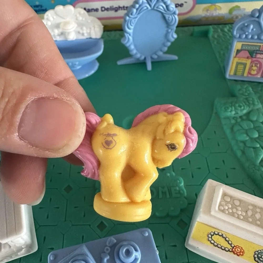 My Little Pony PETITE PONIES Mane Delights Beauty Shoppe W/ Box Hasbro 1989 Read